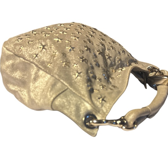 Jimmy Choo Silver Leather Star Studded Sky Bangle Hobo EUC w/ dustbag - Picture 11 of 13